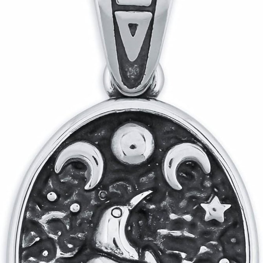 Raven Necklace Wiccan Raven Triple Moon Goddess Charm Pendant Raven Jewelry Gi